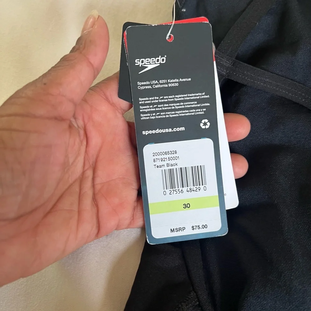 Speedo Endurance Black Cross Back Swimsuit Size 30
